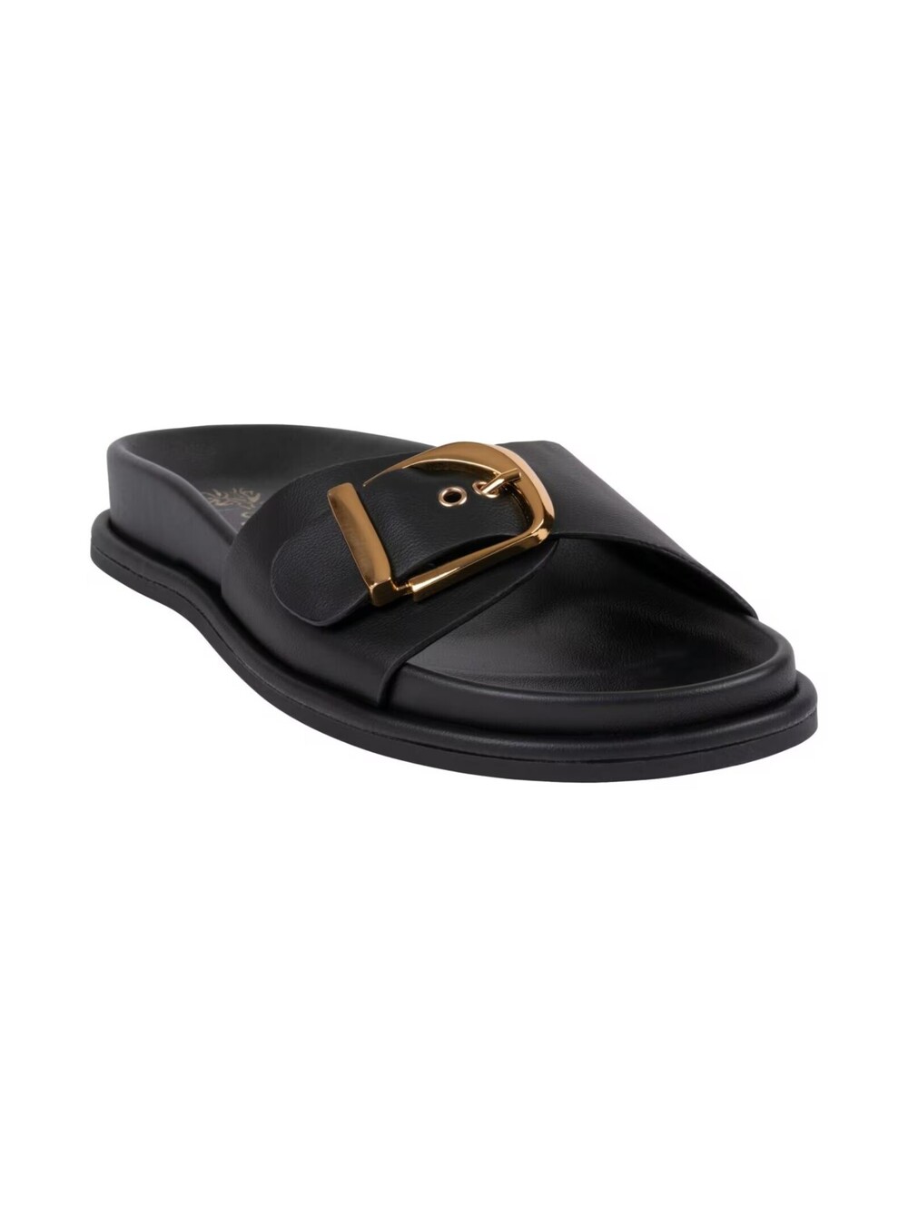 GC Shoes Women's Shoes Basel Buckle Slide Footbed Sandals Black 7M